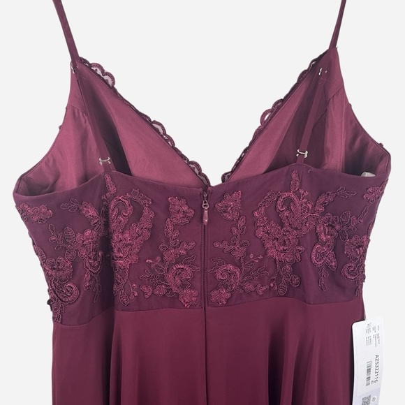Azazie Burgundy Maxi Dress - Picture 6 of 15